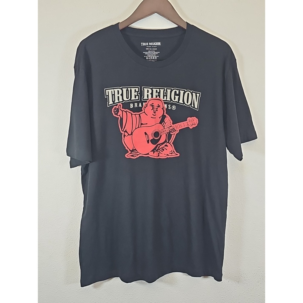 True Religion Buddha Graphic‎ T-Shirt  XL Crewneck Men's Medium Black